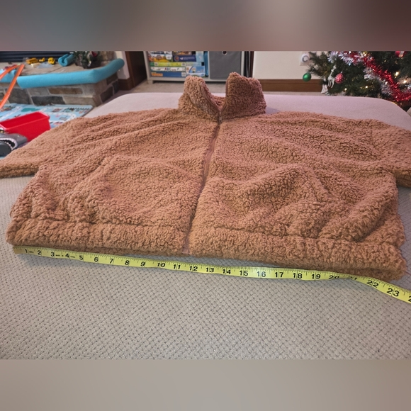 So Faux Fur Sherpa full zip up brown fuzzy women's XL jacket. SUPER SOFT!! - Picture 7 of 13